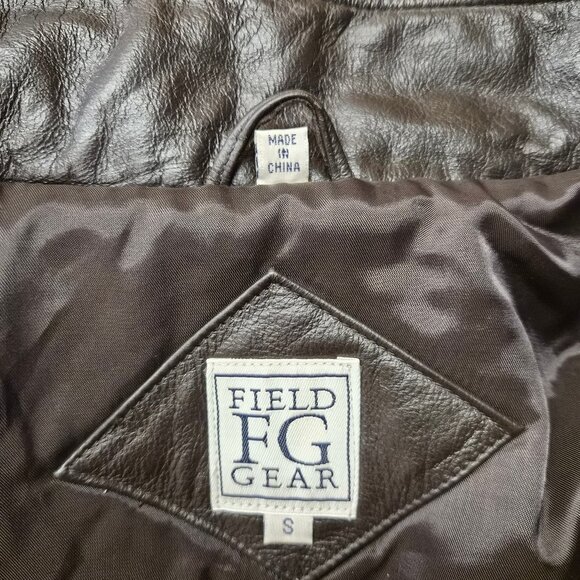 Y2K Field Gear FG Leather Coat – Dark Brown, Thermolite Insulated, Raccoon Fur - Picture 5 of 7